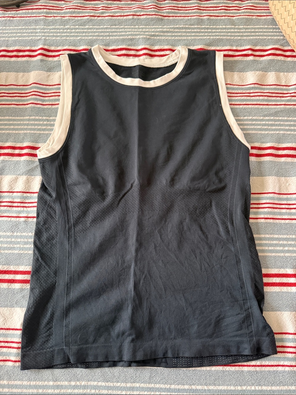 Athleta Black Tank with White Trim - Women's Athletic Top